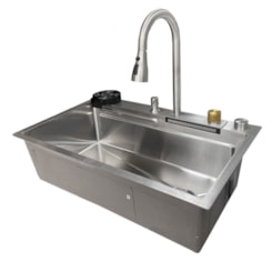 Cuba Gourmet dupla com acessorios EspaçoKB Fy7546s inox escovado